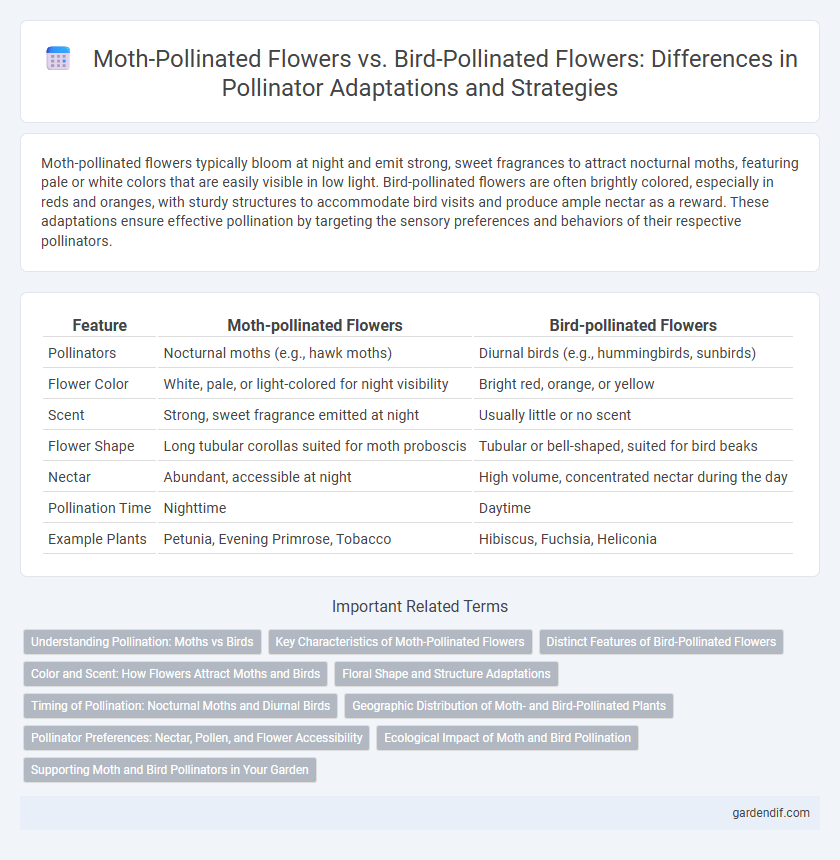 Moth-Pollinated Flowers vs. Bird-Pollinated Flowers: Differences in Pollinator Adaptations and Strategies
