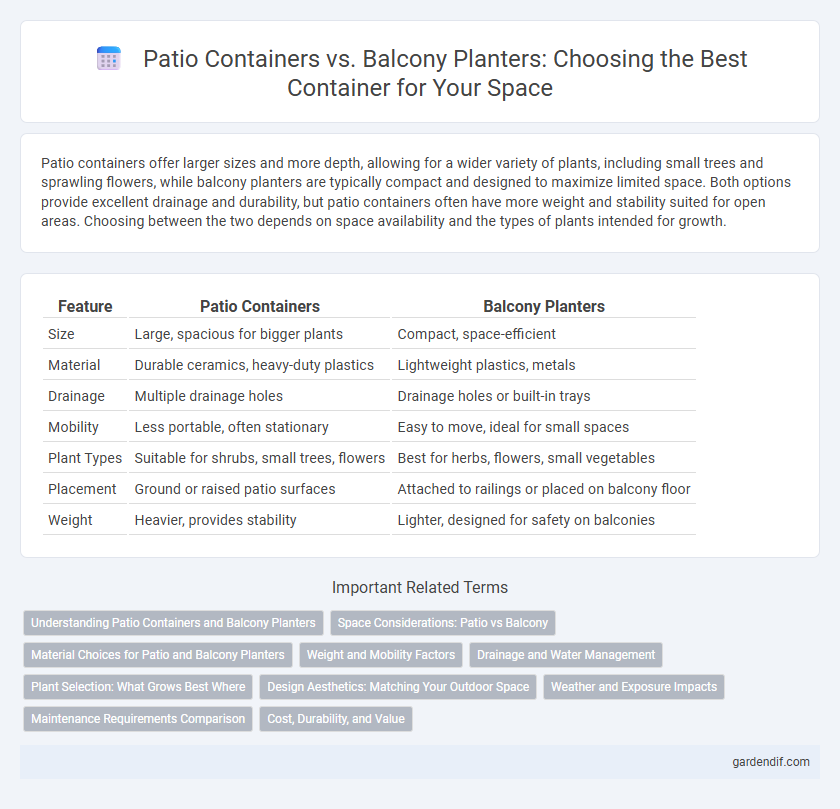 Patio Containers vs. Balcony Planters: Choosing the Best Container for Your Space
