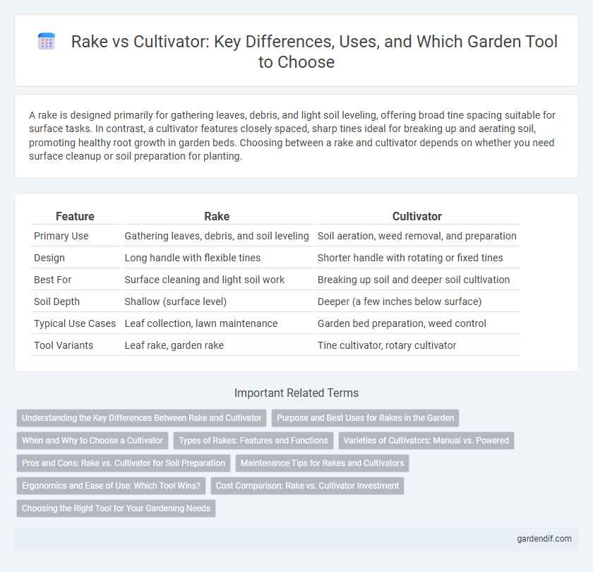 Rake vs Cultivator: Key Differences, Uses, and Which Garden Tool to Choose
