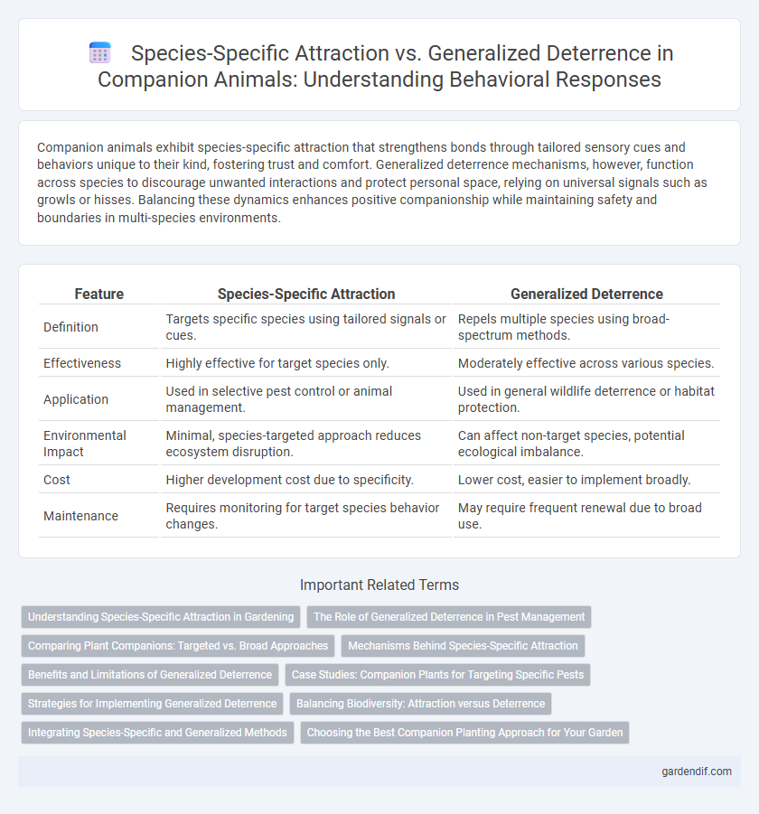 Species-Specific Attraction vs. Generalized Deterrence in Companion Animals: Understanding Behavioral Responses
