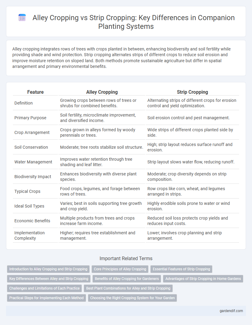 Alley Cropping vs Strip Cropping: Key Differences in Companion Planting Systems