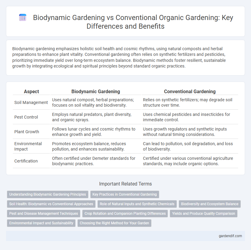Biodynamic Gardening vs Conventional Organic Gardening: Key Differences and Benefits