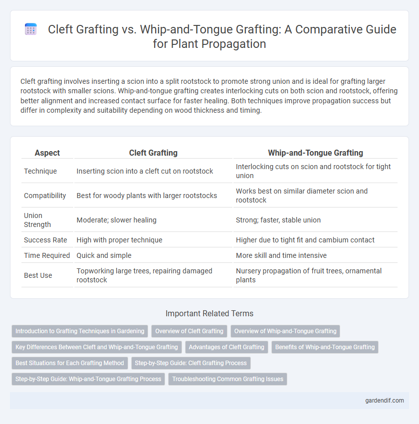 Cleft Grafting vs. Whip-and-Tongue Grafting: A Comparative Guide for Plant Propagation