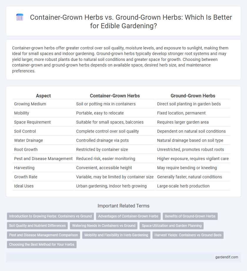 Container-Grown Herbs vs. Ground-Grown Herbs: Which Is Better for Edible Gardening?