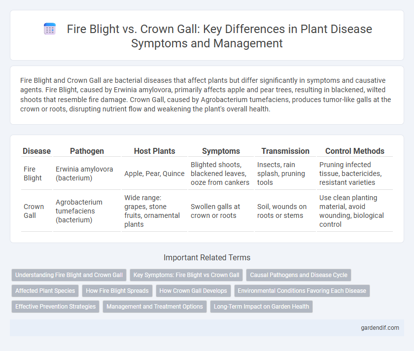 Fire Blight vs. Crown Gall: Key Differences in Plant Disease Symptoms and Management