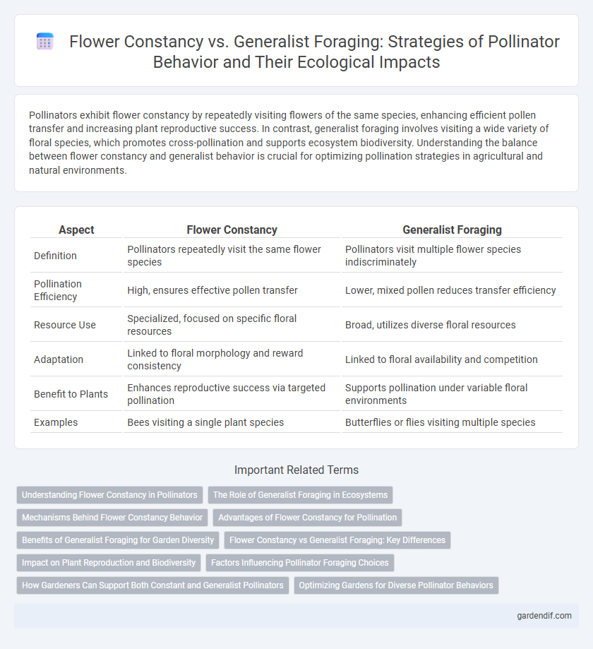Flower Constancy vs. Generalist Foraging: Strategies of Pollinator Behavior and Their Ecological Impacts