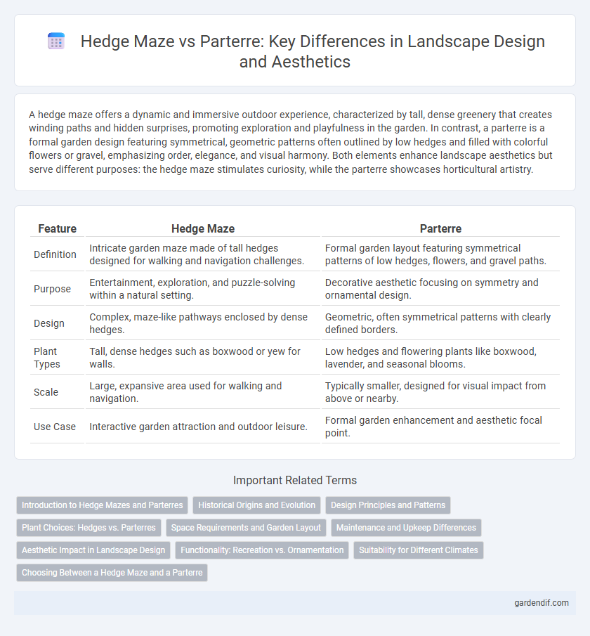 Hedge Maze vs Parterre: Key Differences in Landscape Design and Aesthetics