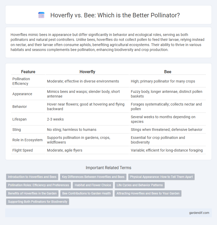 Hoverfly vs. Bee: Which is the Better Pollinator?