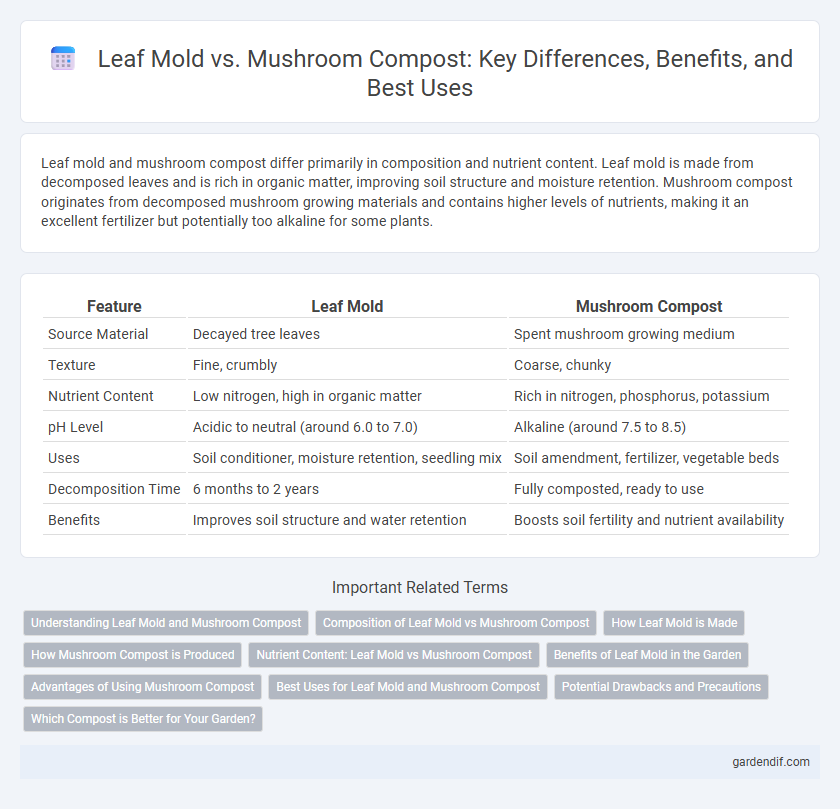 Leaf Mold vs. Mushroom Compost: Key Differences, Benefits, and Best Uses