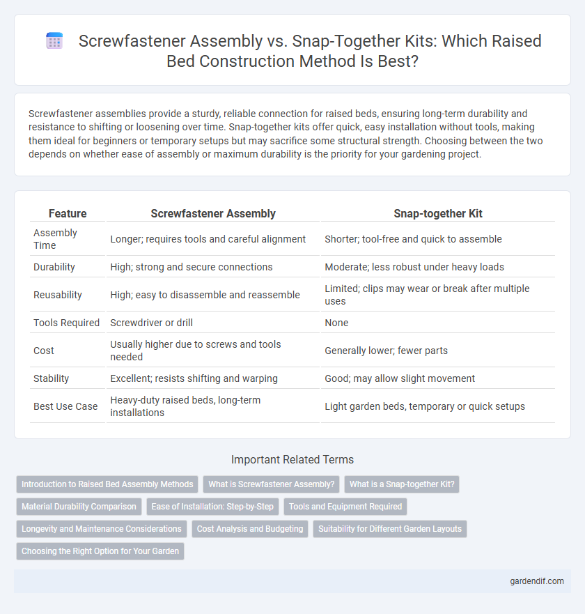 Screwfastener Assembly vs. Snap-Together Kits: Which Raised Bed Construction Method Is Best?