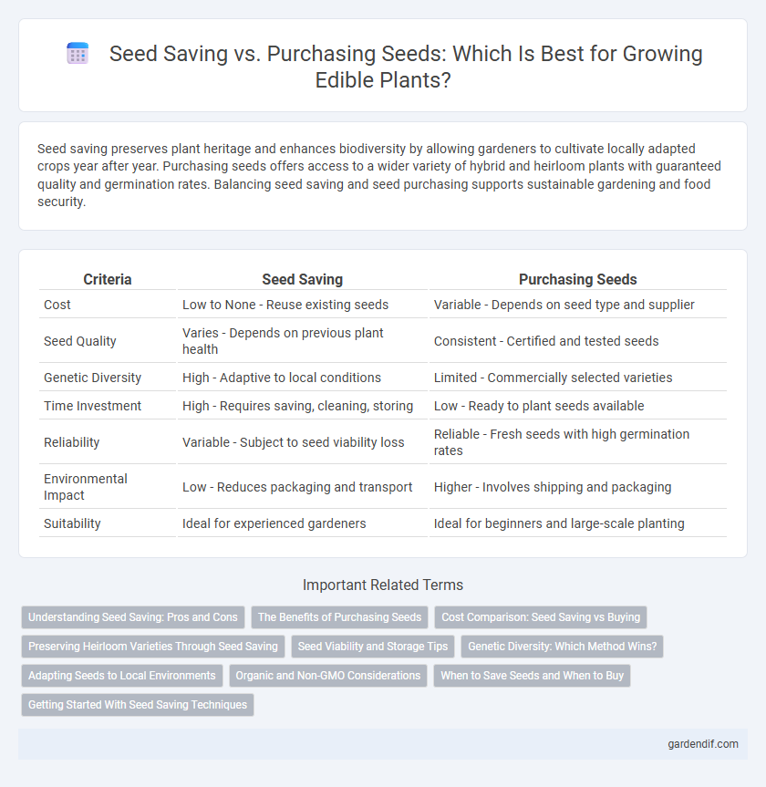 Seed Saving vs. Purchasing Seeds: Which Is Best for Growing Edible Plants?