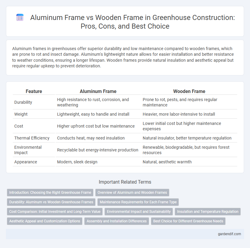 Aluminum Frame vs Wooden Frame in Greenhouse Construction: Pros, Cons, and Best Choice