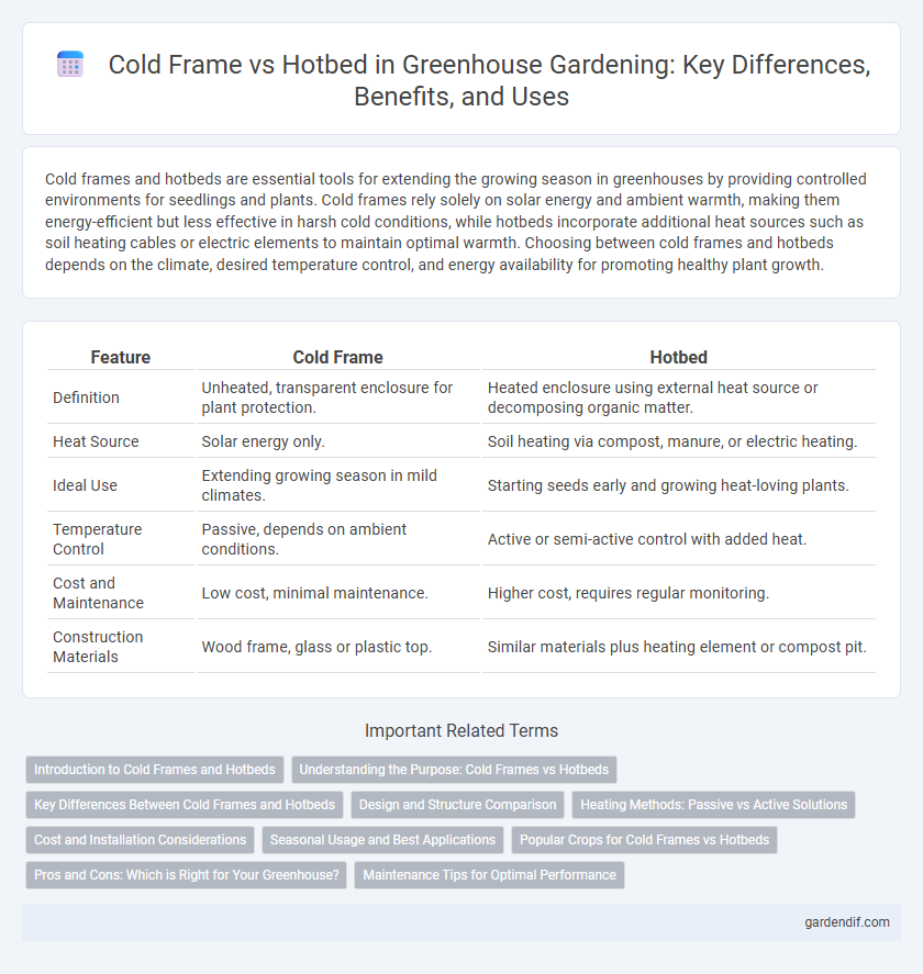 Cold Frame vs Hotbed in Greenhouse Gardening: Key Differences, Benefits, and Uses