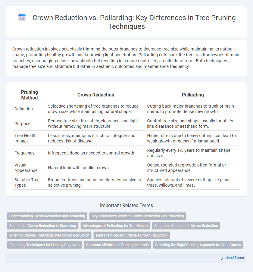 Crown Reduction vs. Pollarding: Key Differences in Tree Pruning Techniques