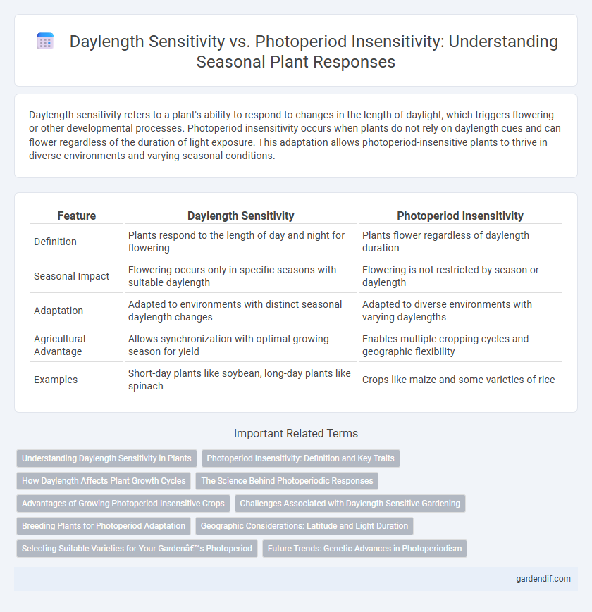 Daylength Sensitivity vs. Photoperiod Insensitivity: Understanding Seasonal Plant Responses