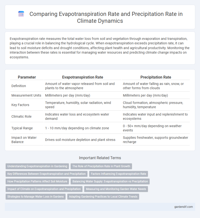 Comparing Evapotranspiration Rate and Precipitation Rate in Climate Dynamics