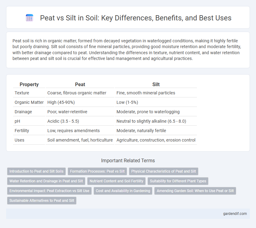Peat vs Silt in Soil: Key Differences, Benefits, and Best Uses
