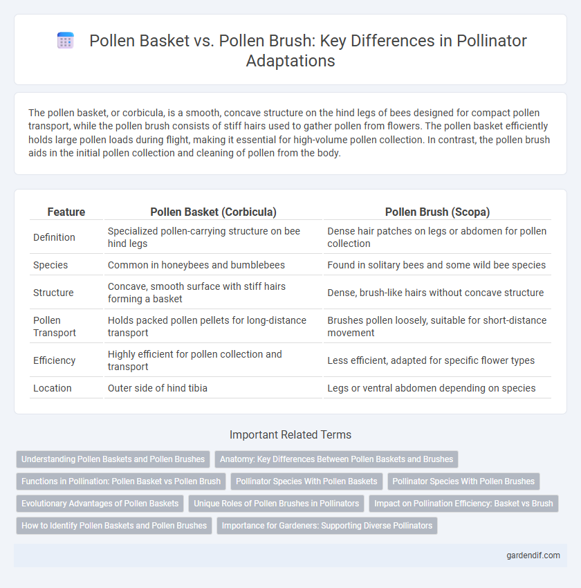 Pollen Basket vs. Pollen Brush: Key Differences in Pollinator Adaptations