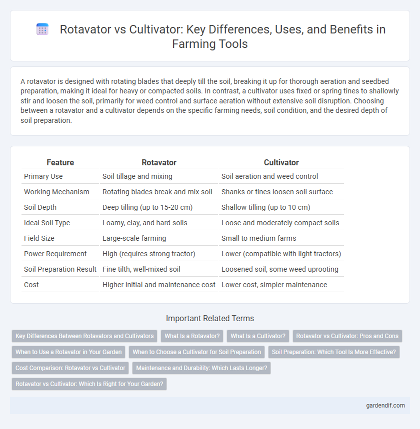 Rotavator vs Cultivator: Key Differences, Uses, and Benefits in Farming Tools