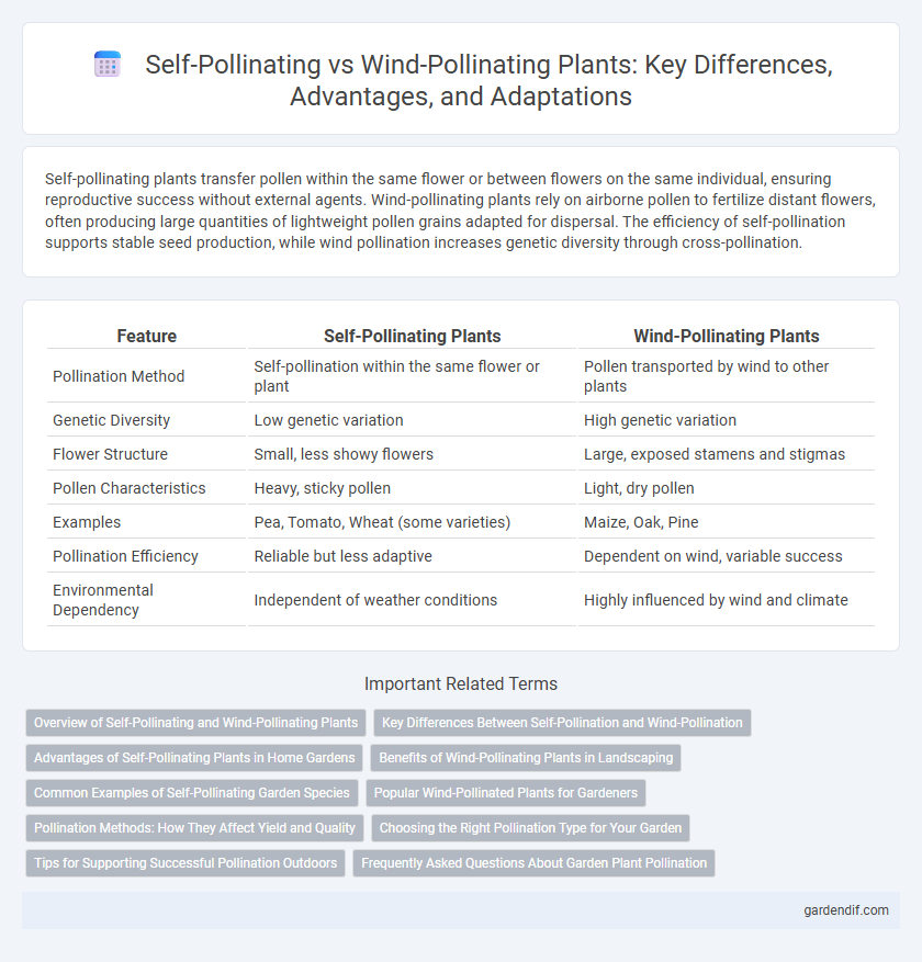 Self-Pollinating vs Wind-Pollinating Plants: Key Differences, Advantages, and Adaptations